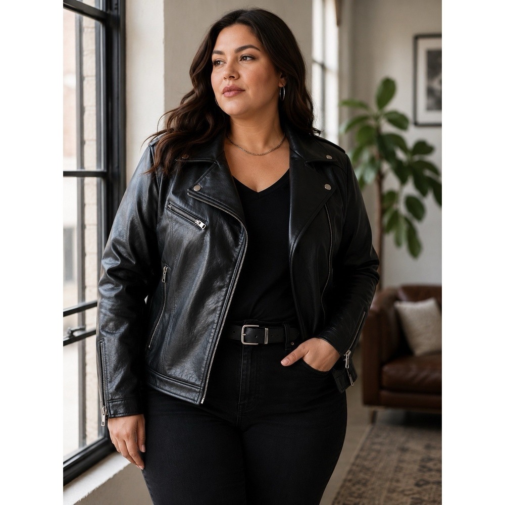 Torrid Black Biker Jacket Full Zip Zipped Pockets Women's Size‎ 1 Plus